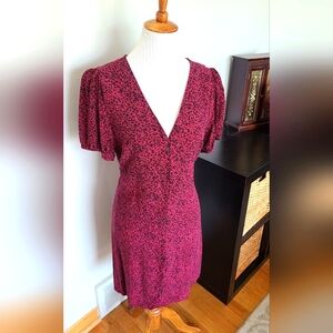 GAP,  Print Puff Sleeve Mini Dress